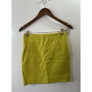 J. Crew‎ Women’s Wool Skirt Size XS 00 Mustard Yellow Preppy Vibrant Mod Office